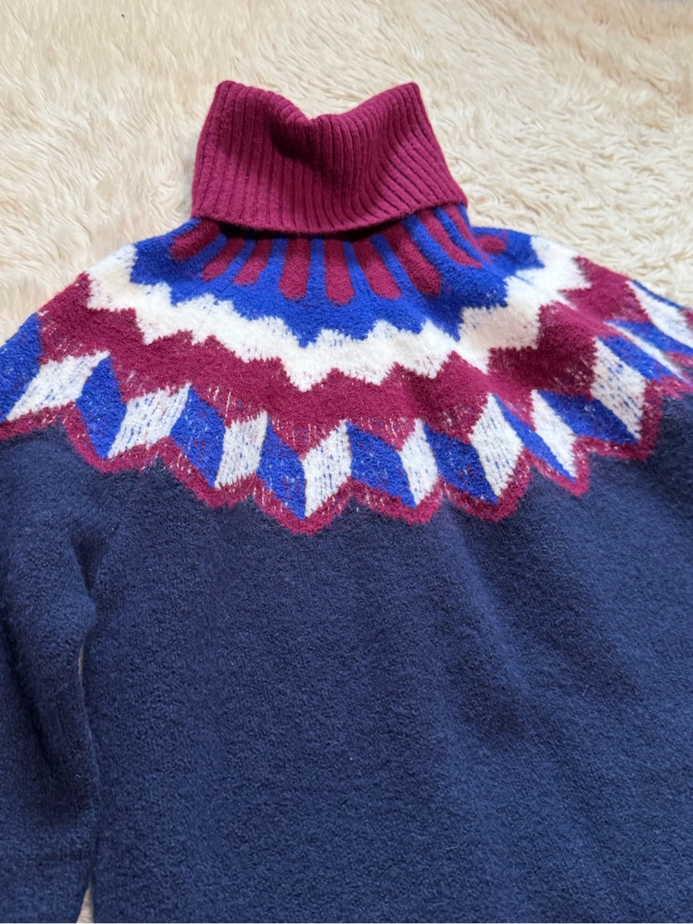 J. Crew Fair Isle Turtleneck Sweater in Supersoft Yarn - Size XS - Picture 4 of 6
